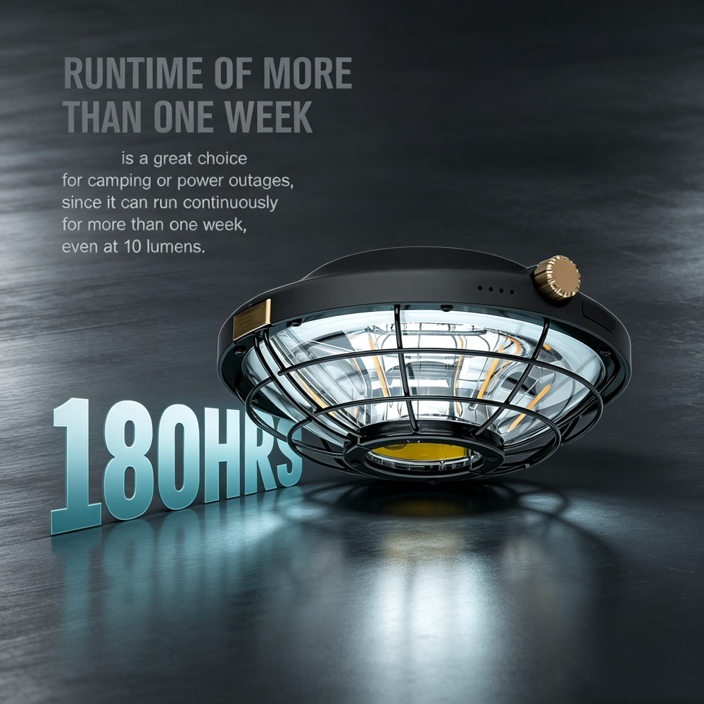 360° Camping Light – Adjustable Glow & Long-Lasting Battery