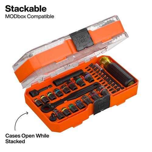 33-Piece Pass-Through Impact Socket Set | SAE & Metric | High-Torque Steel Kit