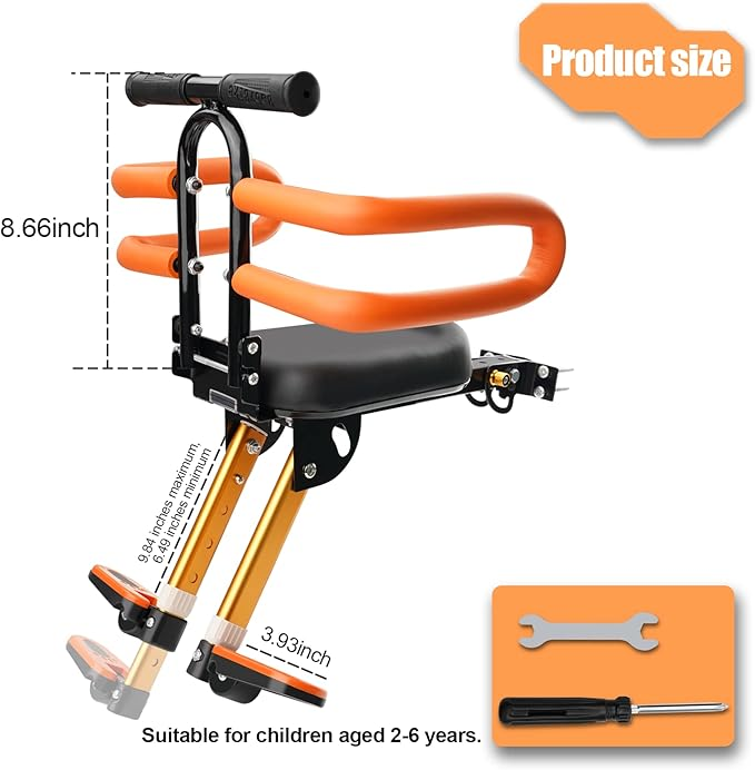 Kids Front Bike Seat – Adjustable Fit, Padded Comfort & Foldable Travel Design