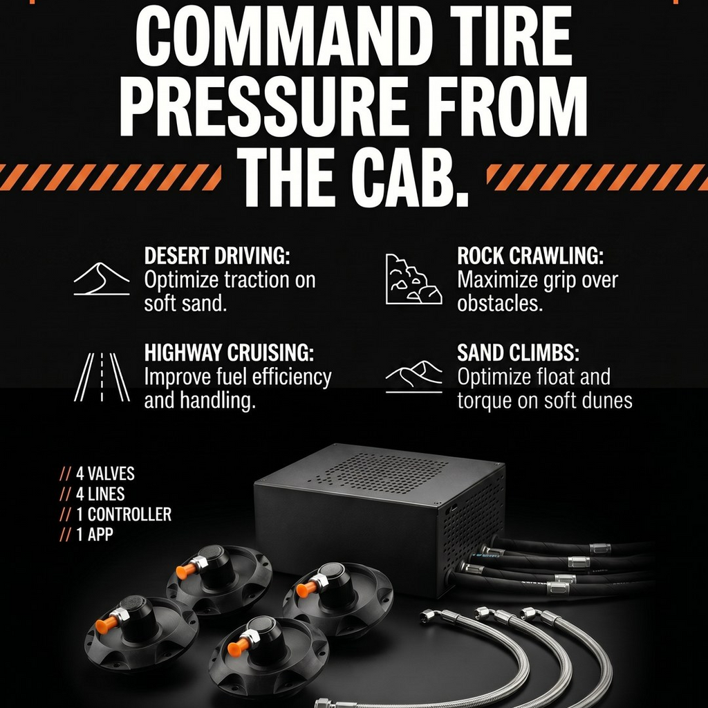 Smart App-Controlled Tire Pressure System for 4x4 Off-Road Driving