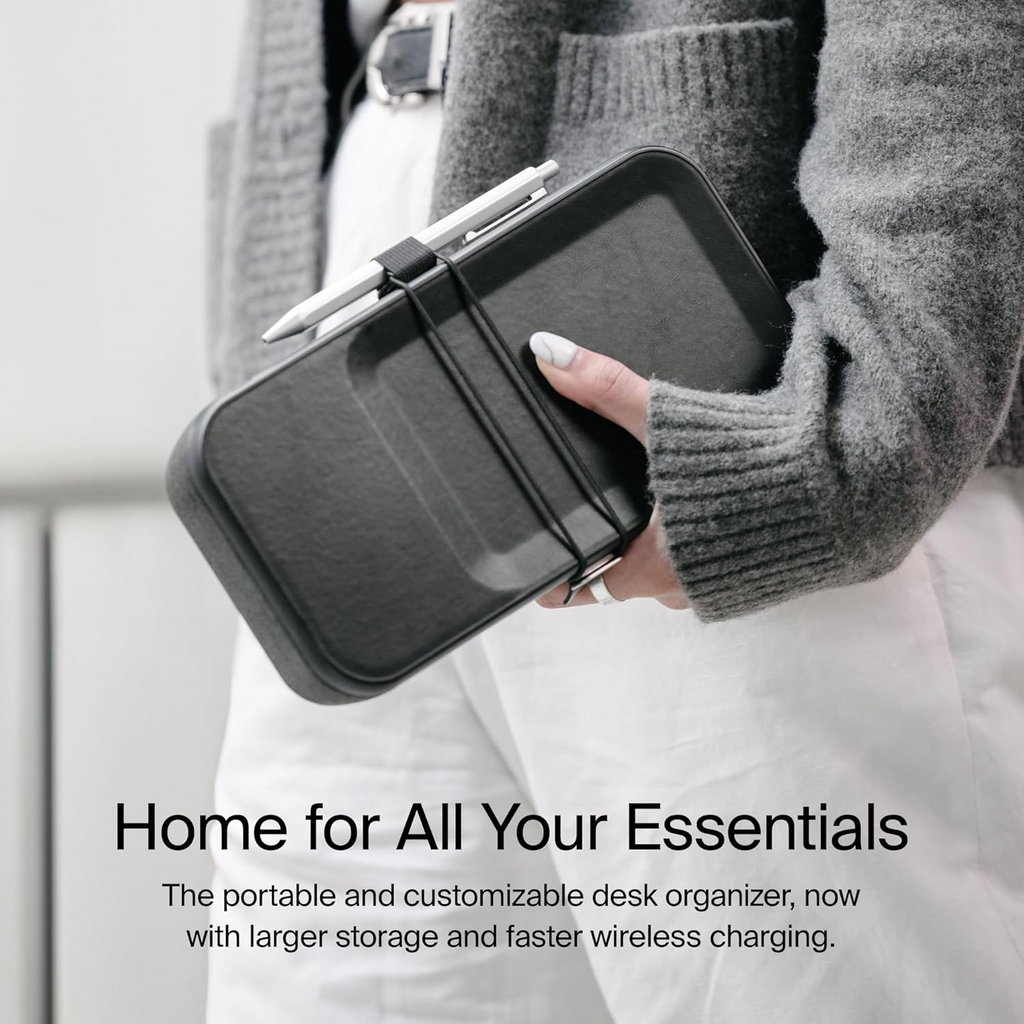 All-in-One Travel Desk Organizer Case with 15W Wireless Charging & Modular Storage