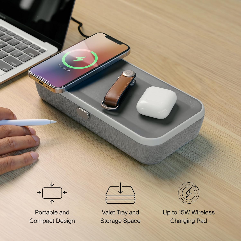 All-in-One Travel Desk Organizer Case with 15W Wireless Charging & Modular Storage