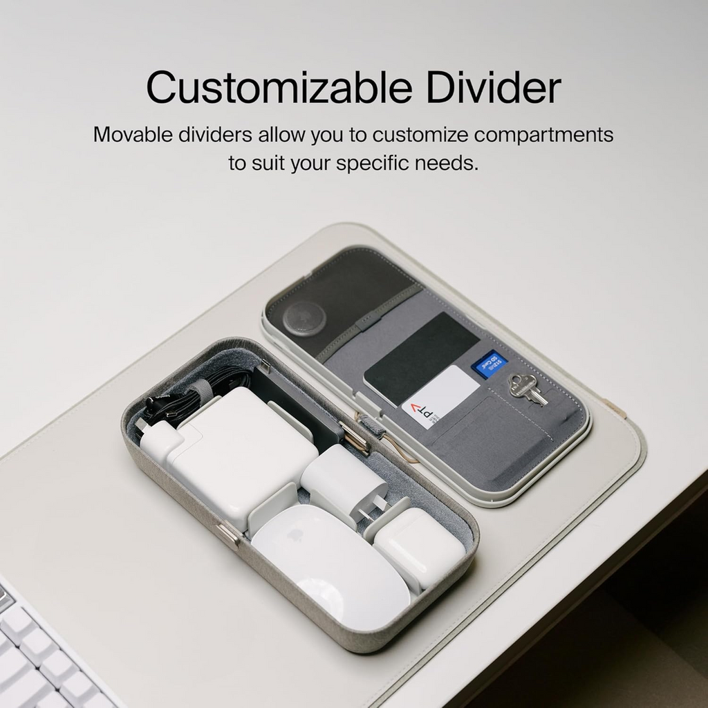 All-in-One Travel Desk Organizer Case with 15W Wireless Charging & Modular Storage