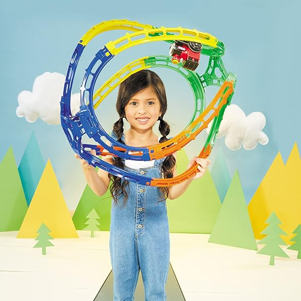 Kid’s Motion Train Adventure Toy with LED Effects, Sounds & Unpredictable Path Action