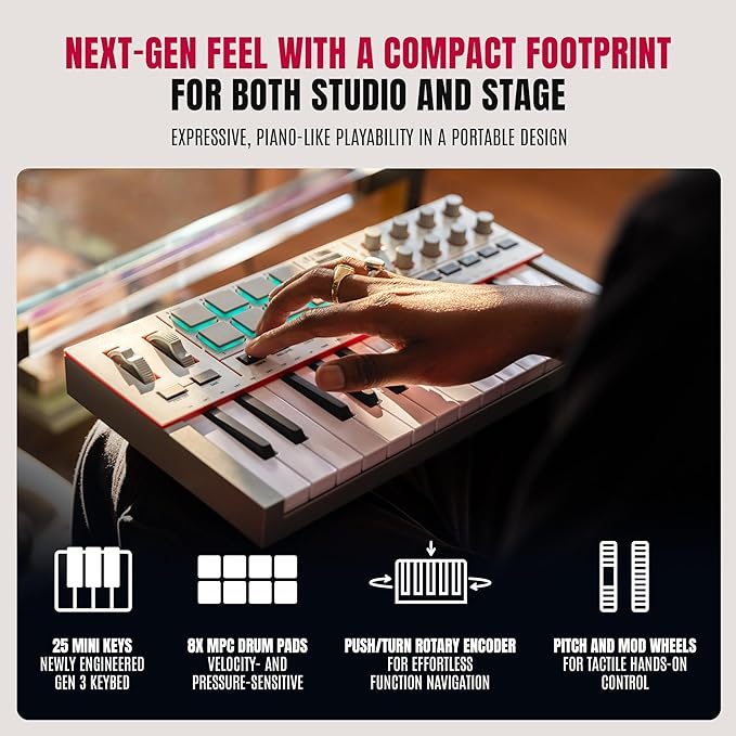 Ultra-Portable MIDI Keyboard with RGB Pads, Chord Mode & Real-Time Control Interface