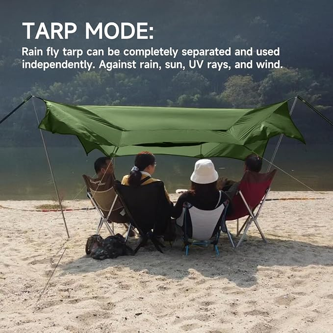 4-in-1 Ultralight Camping Hammock with Mosquito Net & Rainfly – All-Weather Shelter System