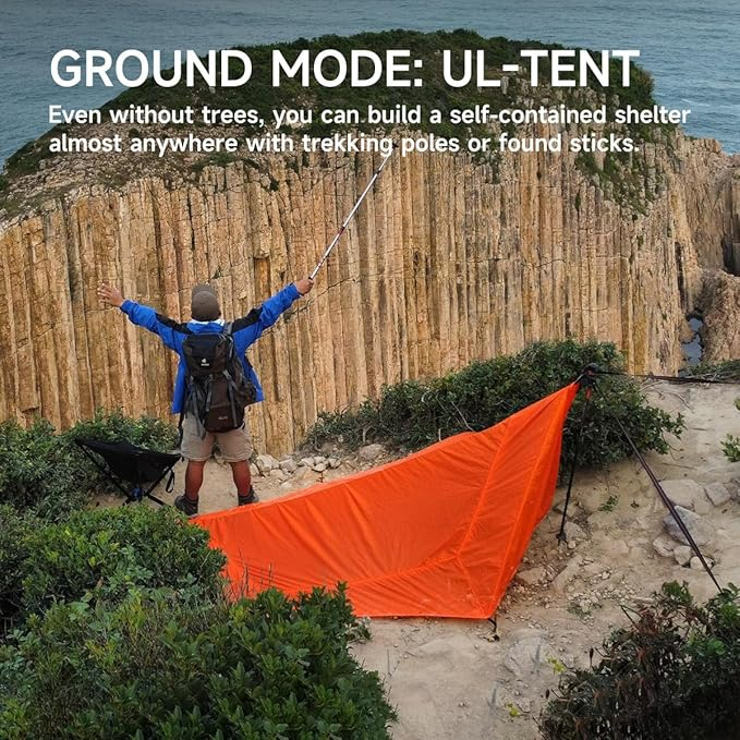 4-in-1 Ultralight Camping Hammock with Mosquito Net & Rainfly – All-Weather Shelter System