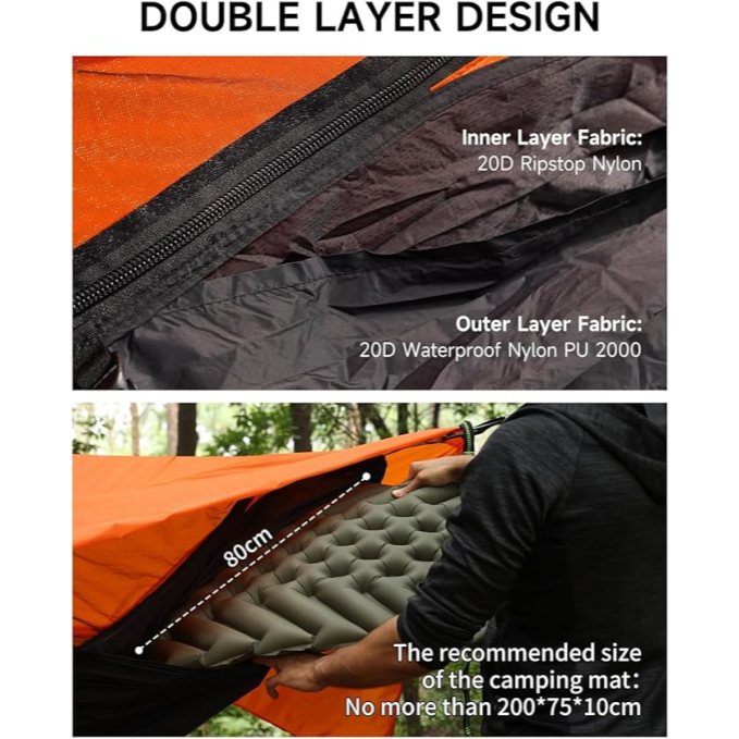 4-in-1 Ultralight Camping Hammock with Mosquito Net & Rainfly – All-Weather Shelter System
