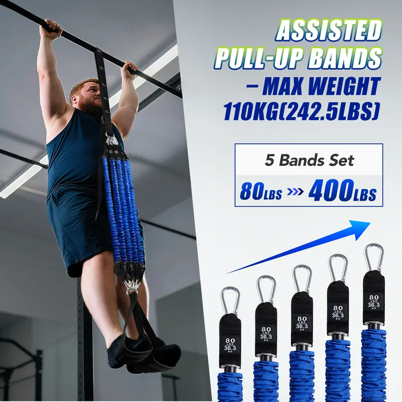 Adjustable Pull-Up Assist Bands 80–320 lbs | Heavy-Duty Full-Body Strength Trainer