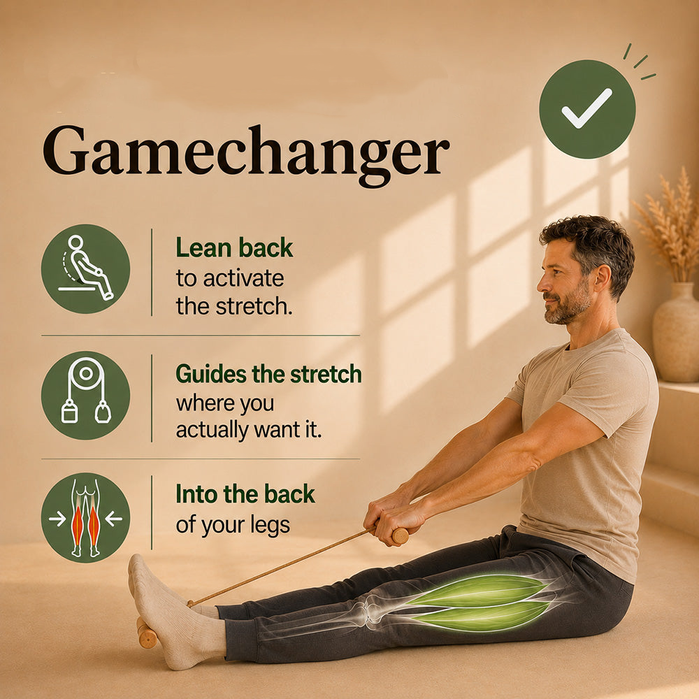 Deep Leg Stretch System That Relieves Lower Back Pain From Sitting