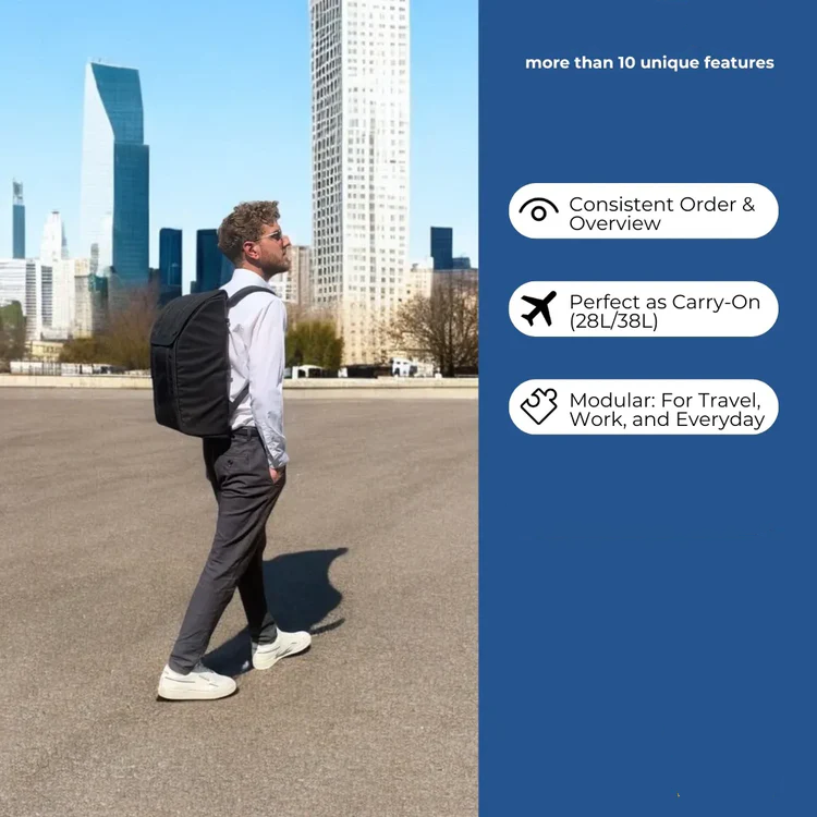 Next-Gen Travel Backpack with Magnetic Organization, Expandable Space & Carry-On Ready Fit