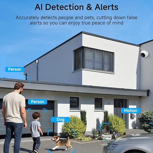 Smart Wireless Security Camera with Night Vision, AI Alerts & Local Storage