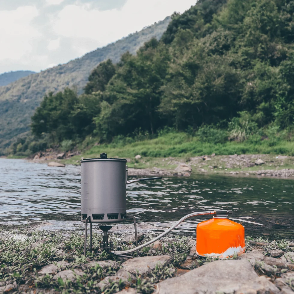 Ultralight Titanium Remote Stove – Ultra Stable & Fast Boil Backpacking Cooking Power