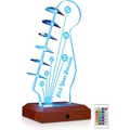 16-Color LED Guitar Pick Display Stand | Wooden & Acrylic Light-Up Art Decor