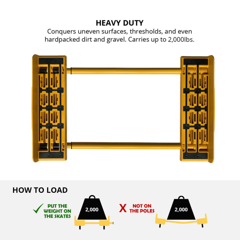 Heavy Duty All-Terrain Moving Cart – 2000LB Capacity & Easy Transport