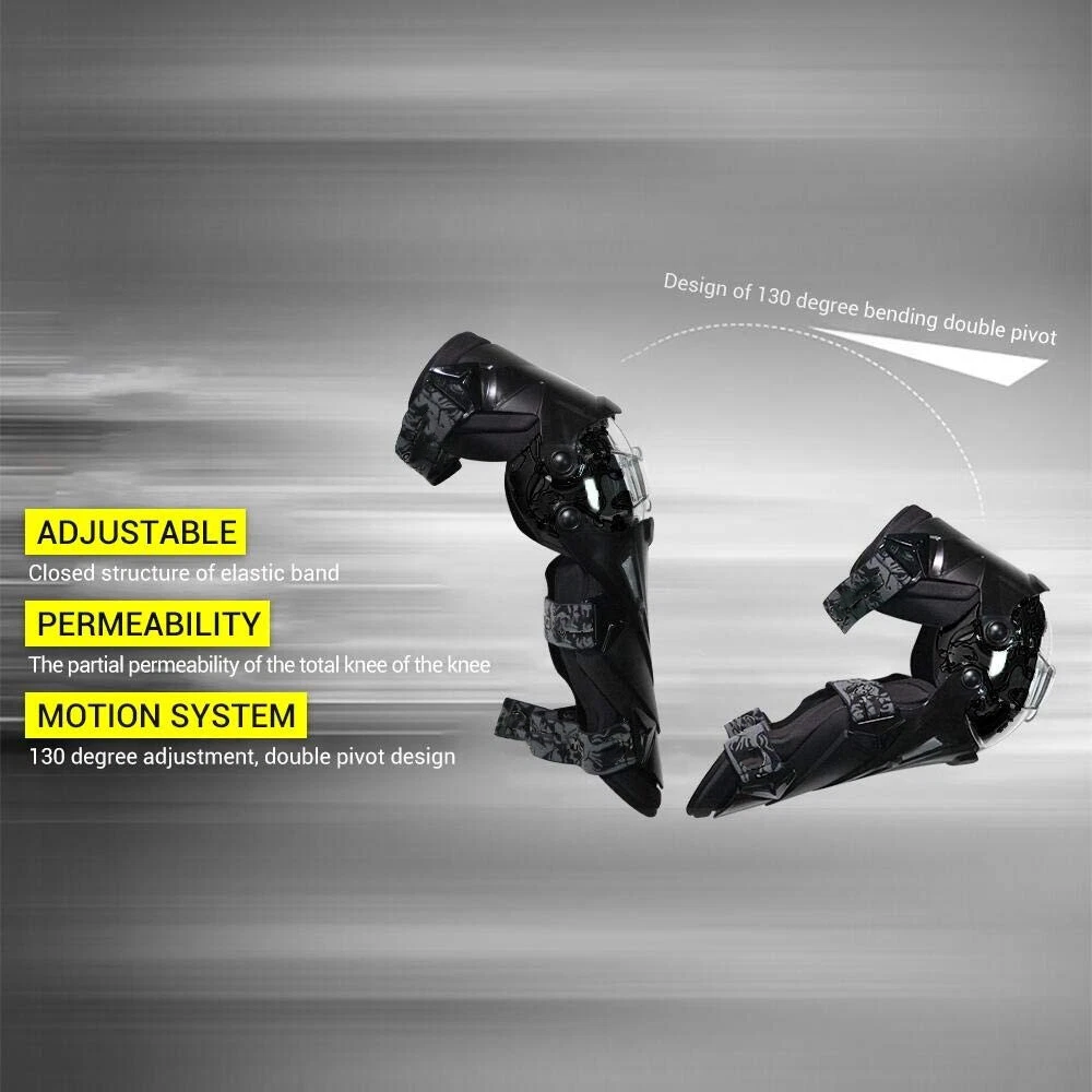 Ergonomic Hard Shell Knee Guards for Adventure Riding