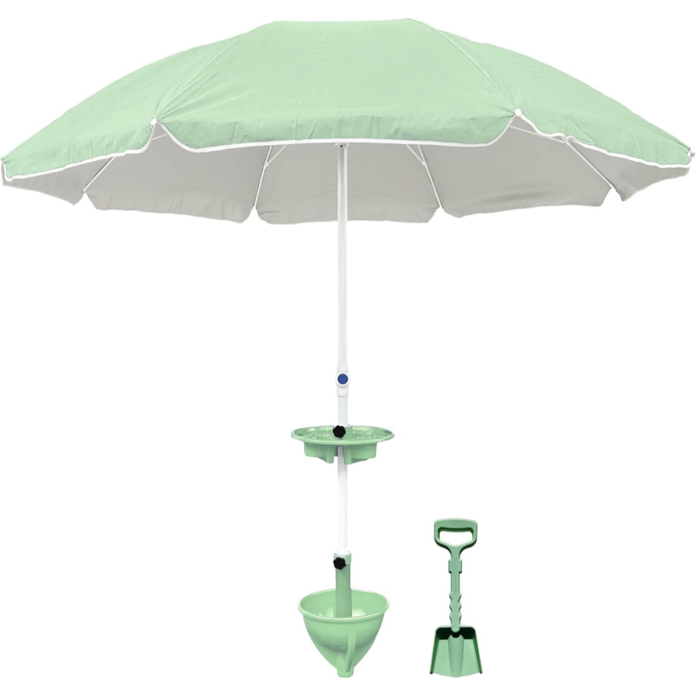 7FT Beach Umbrella with Stable Sand Anchor & Easy Setup