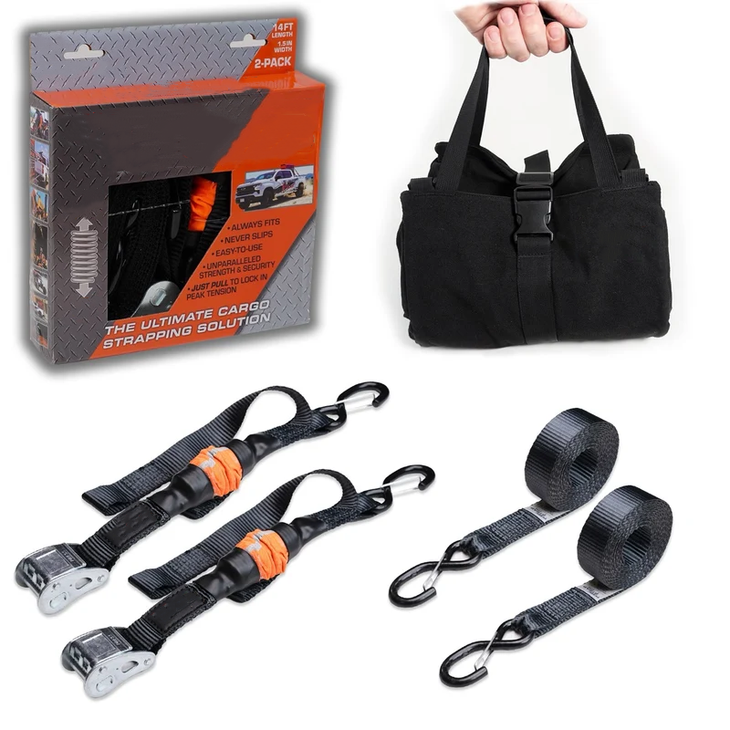 Heavy Duty Cargo Strap Set – Quick Pull Secure Tie Down System