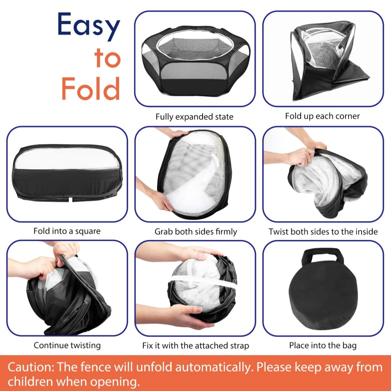 Portable Pet Play Yard – Waterproof, Easy Setup Pop-Up Fence for Rabbits, Puppies & Small Pets