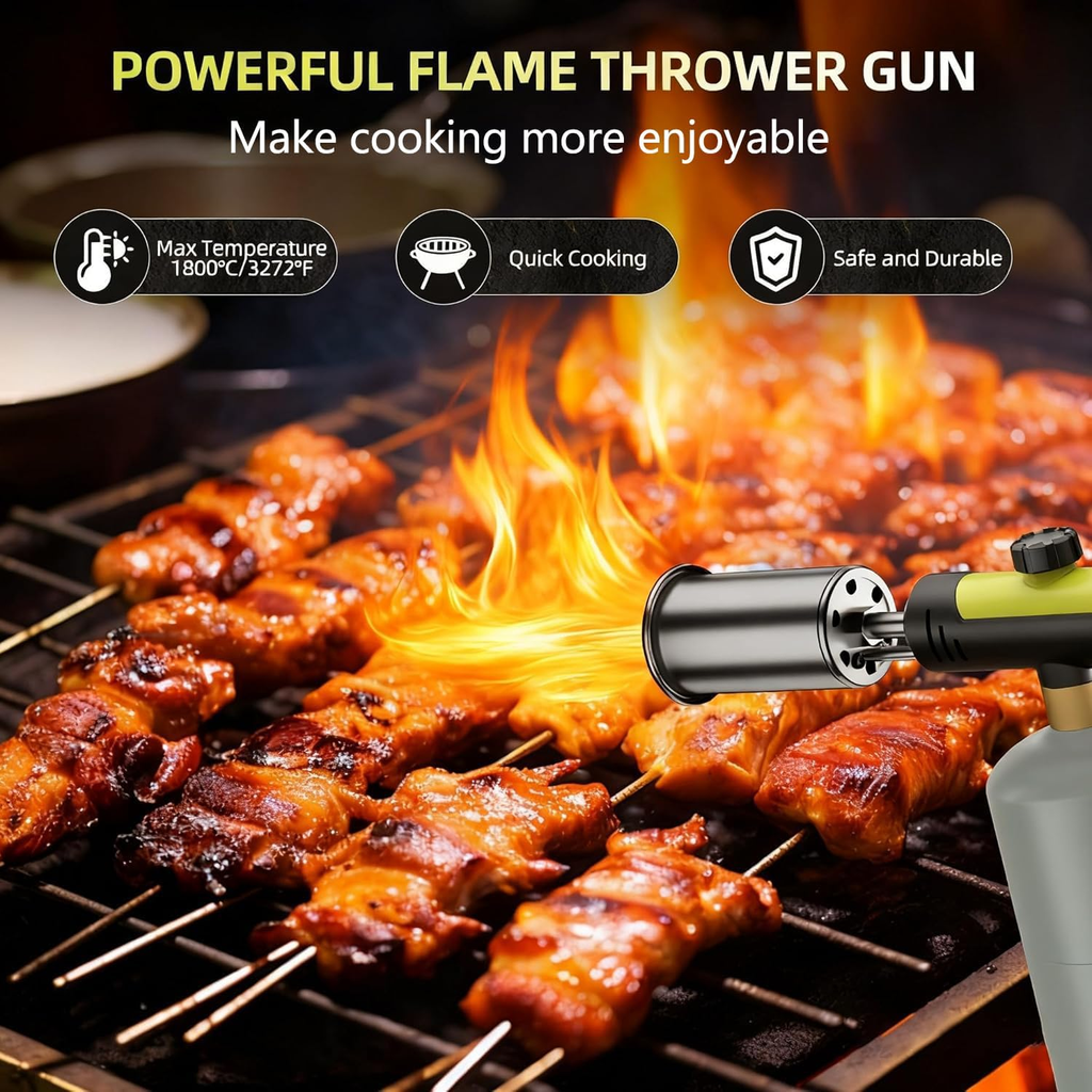 Instant High-Heat Propane Torch – One-Touch Ignition, Adjustable Flame & Built-In Safety Lock