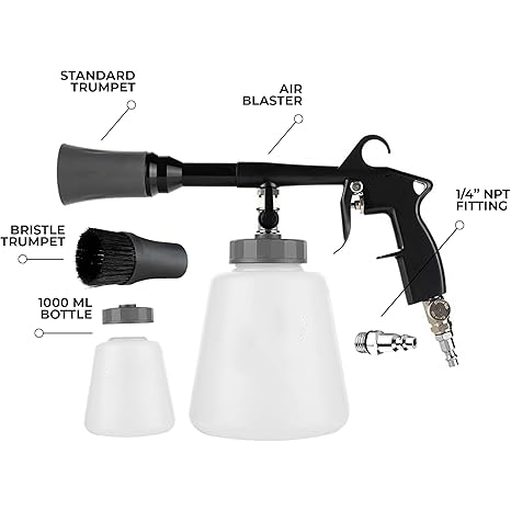 High-Pressure Air & Liquid Interior Detailing Gun for Deep Car Cleaning