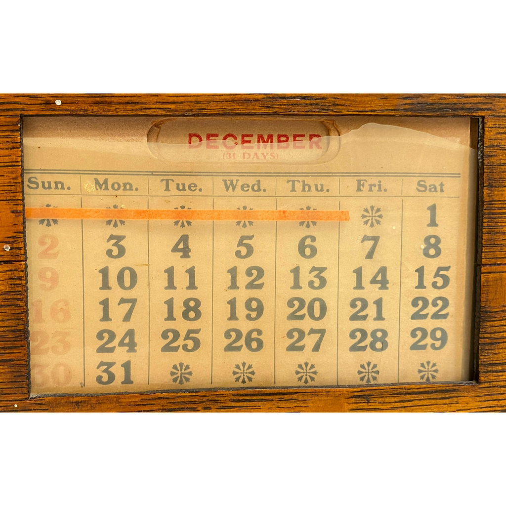 Timeless Timber Perpetual Desk Calendar with Adjustable Date System