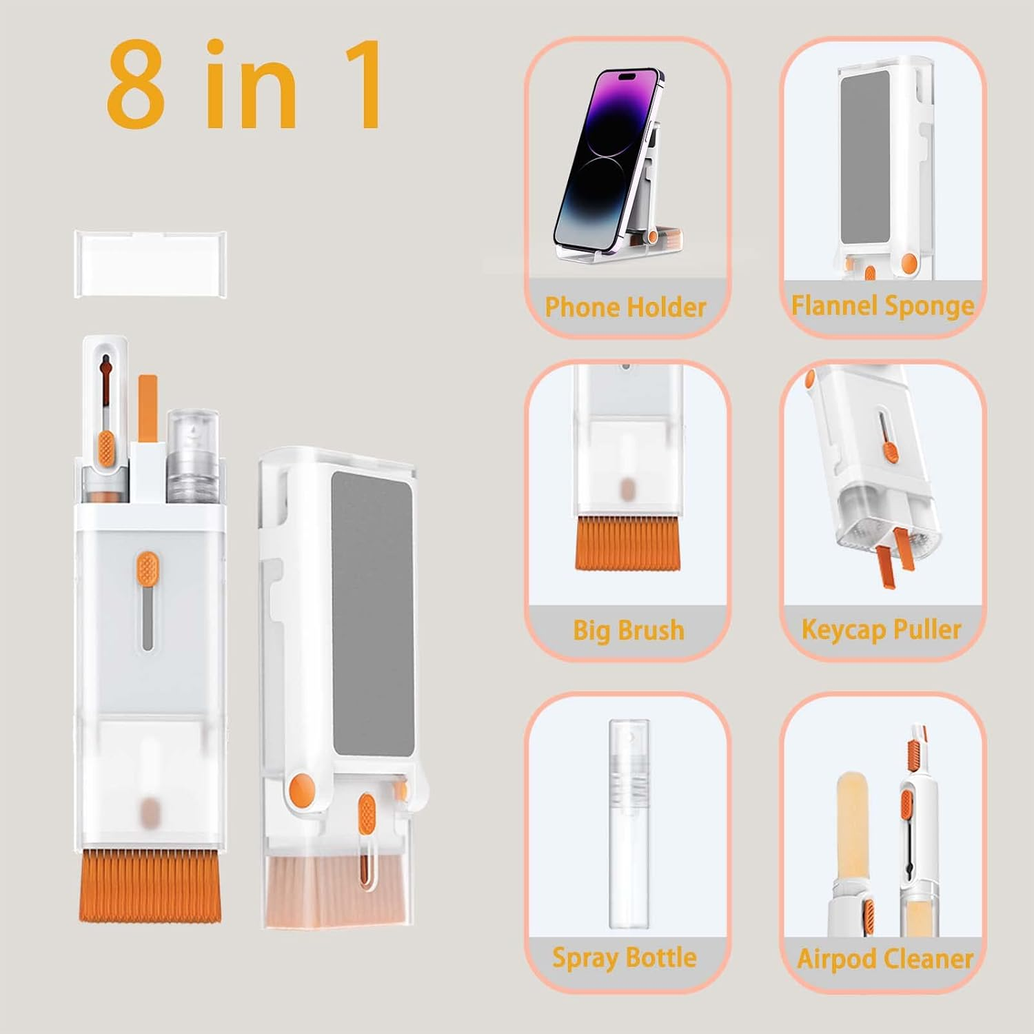 8-in-1 Ultimate Tech Cleaning Kit – Screens, Keyboards & AirPods Perfectly Clean