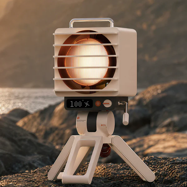 Desktop Fan with RGB Glow – Vintage Look, Powerful Cooling, Portable Design