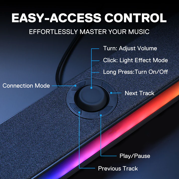 Bluetooth & Wired RGB Computer Speakers for Immersive Gaming Audio