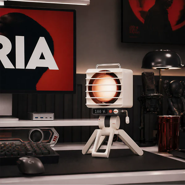 Desktop Fan with RGB Glow – Vintage Look, Powerful Cooling, Portable Design