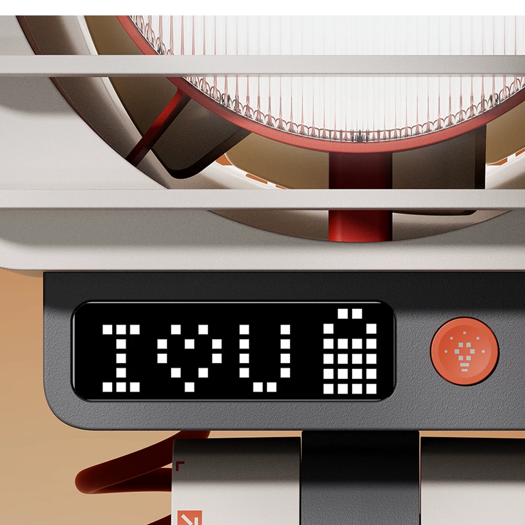 Desktop Fan with RGB Glow – Vintage Look, Powerful Cooling, Portable Design