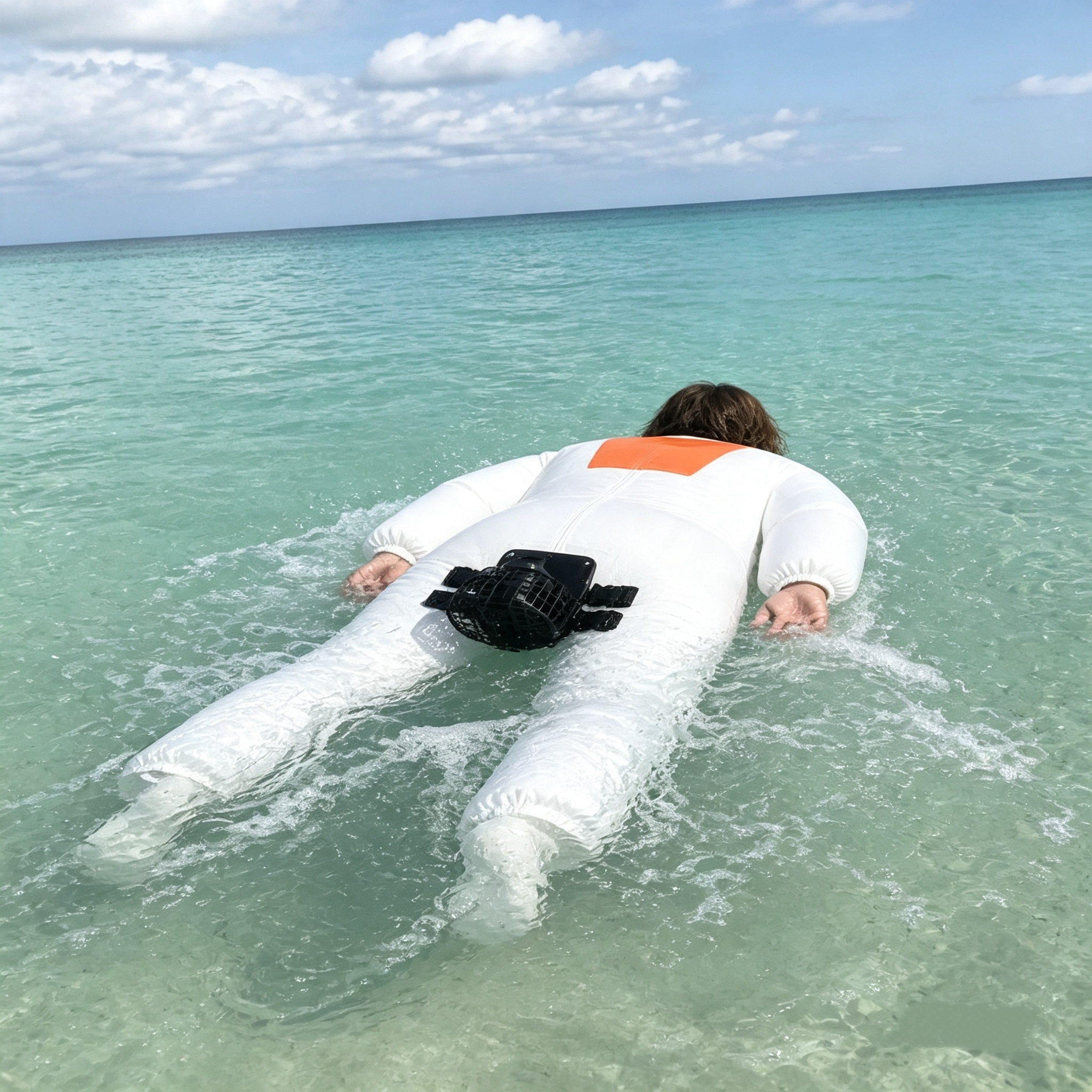 Propeller-Equipped Inflatable Buoyancy Suit – Motorized Aquatic Safety Gear