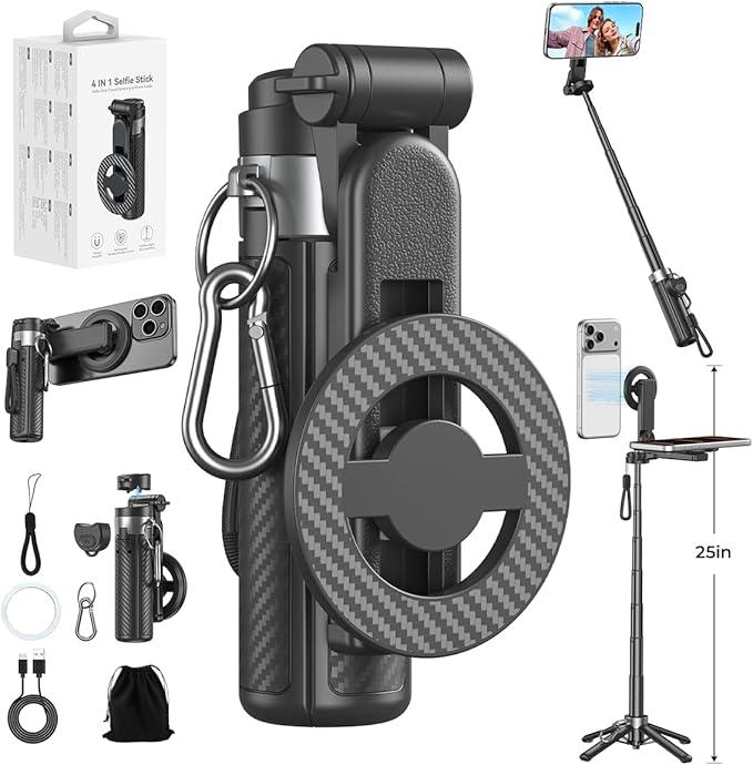 5-in-1 Magnetic Selfie Stick with Remote Control