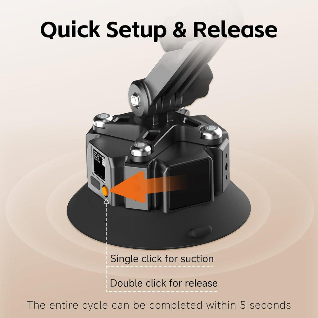 Vehicle Camera Stabilizer Mount with Shock Absorbing Arm