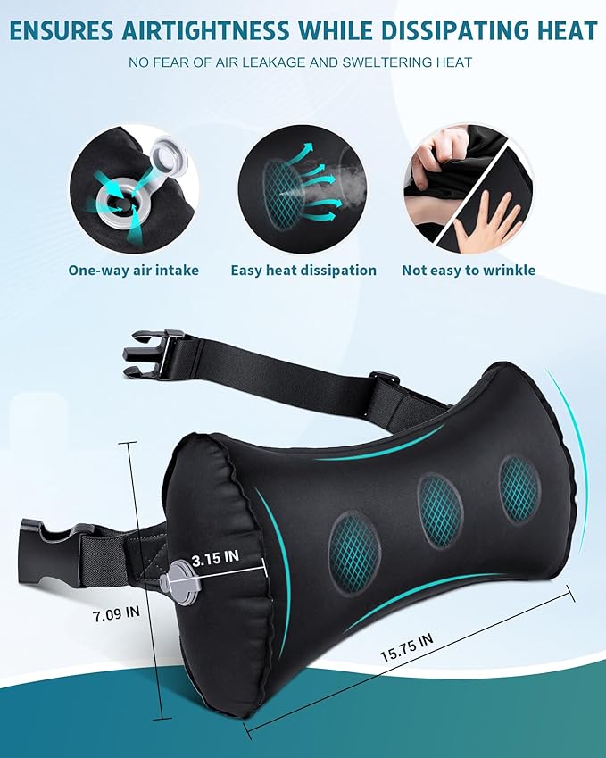 Inflatable Lumbar Pillow – Portable Back Support for Travel & Office