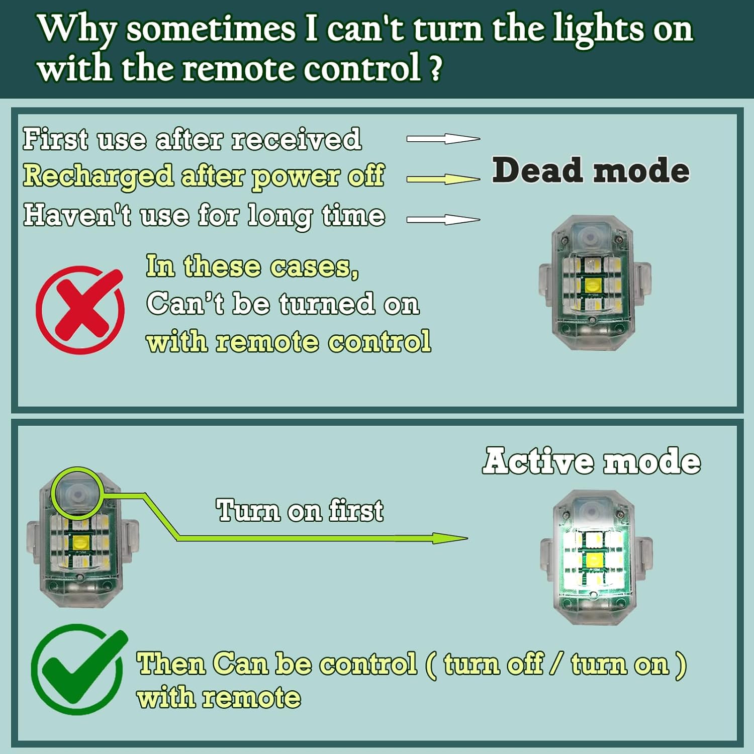 Wireless RGB LED Strobe Warning Light Set