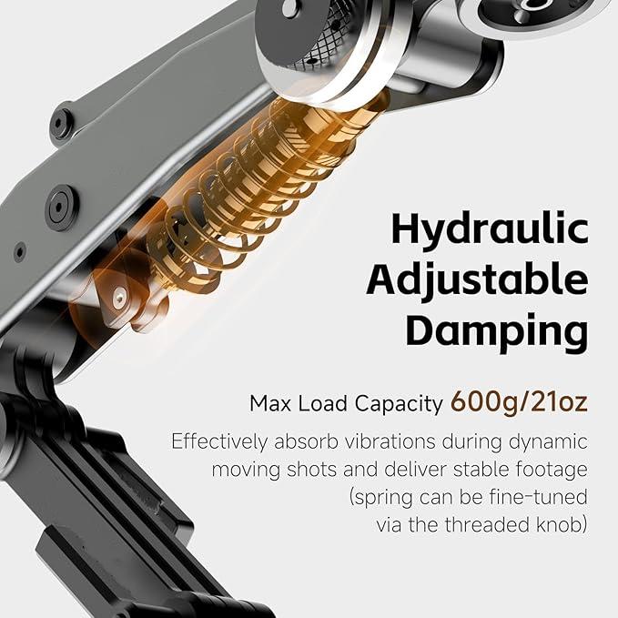Vehicle Camera Stabilizer Mount with Shock Absorbing Arm