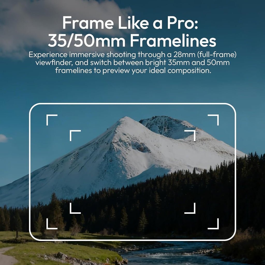 Compact Optical Viewfinder – 28mm Full-Frame, Switchable 35/50mm Framelines, Waist-Level Shooting