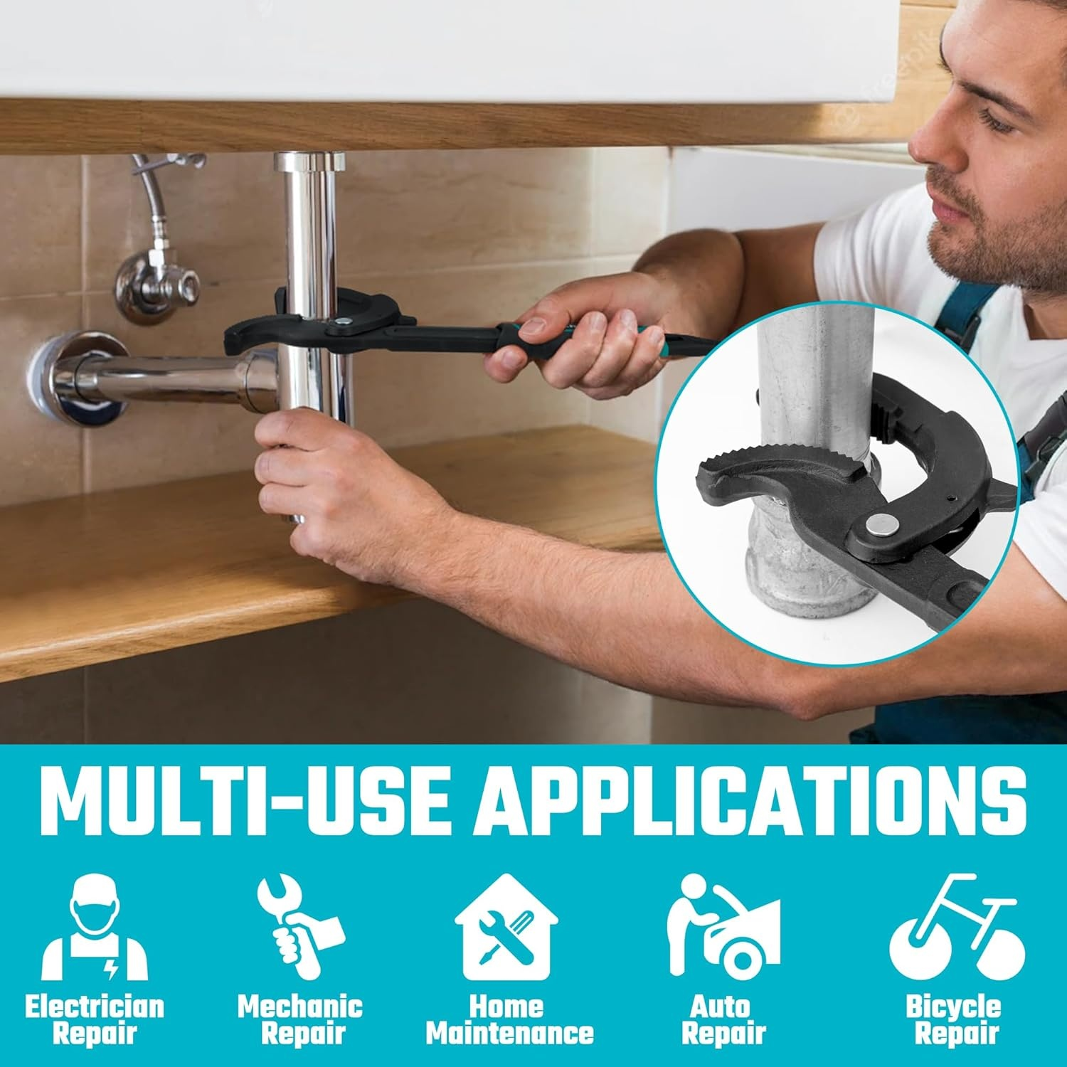 Self-Adjusting Wrench That Fits Almost Any Size Instantly