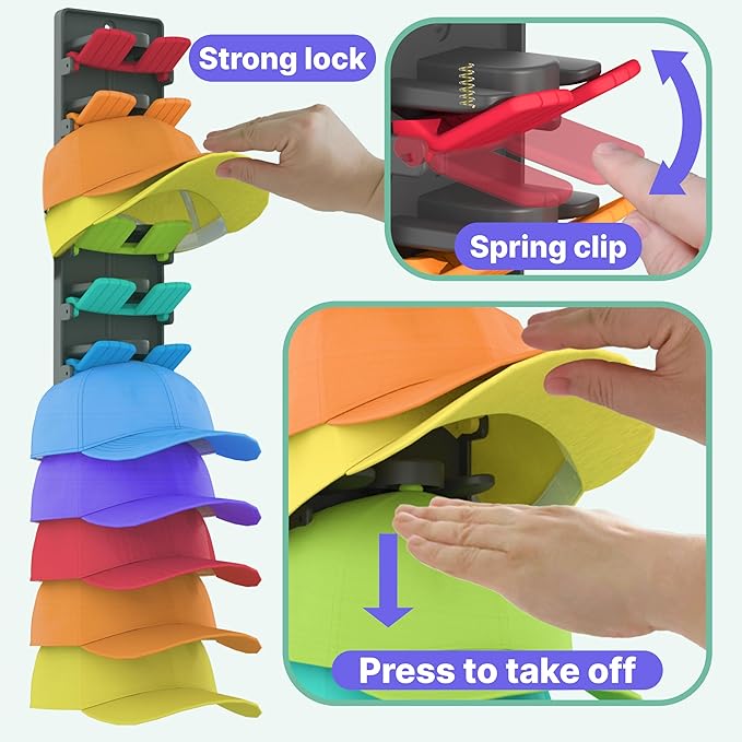 Wall-Mounted Hat Organizer Rack