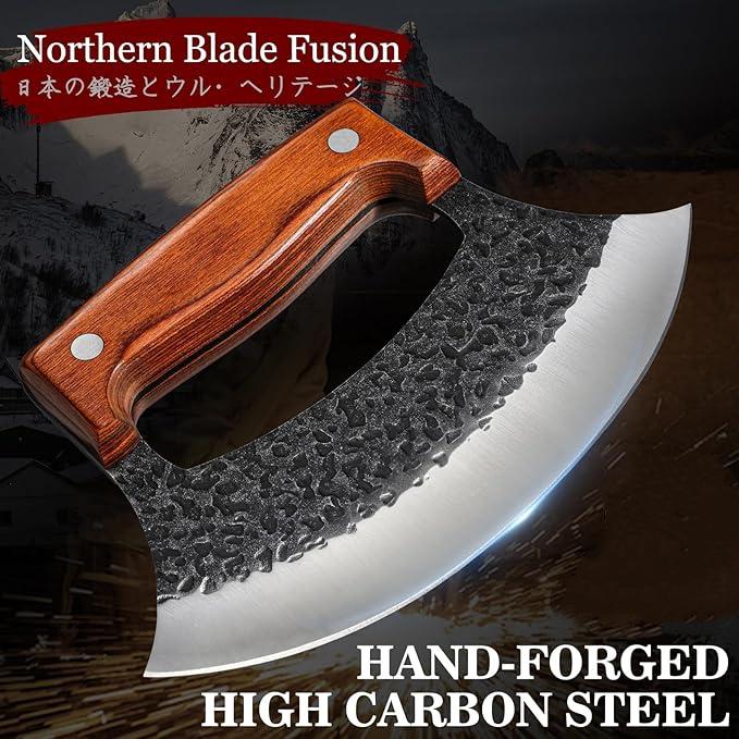 Hand-Forged Ulu Knife – Japanese-Inspired Kitchen Cutting Tool