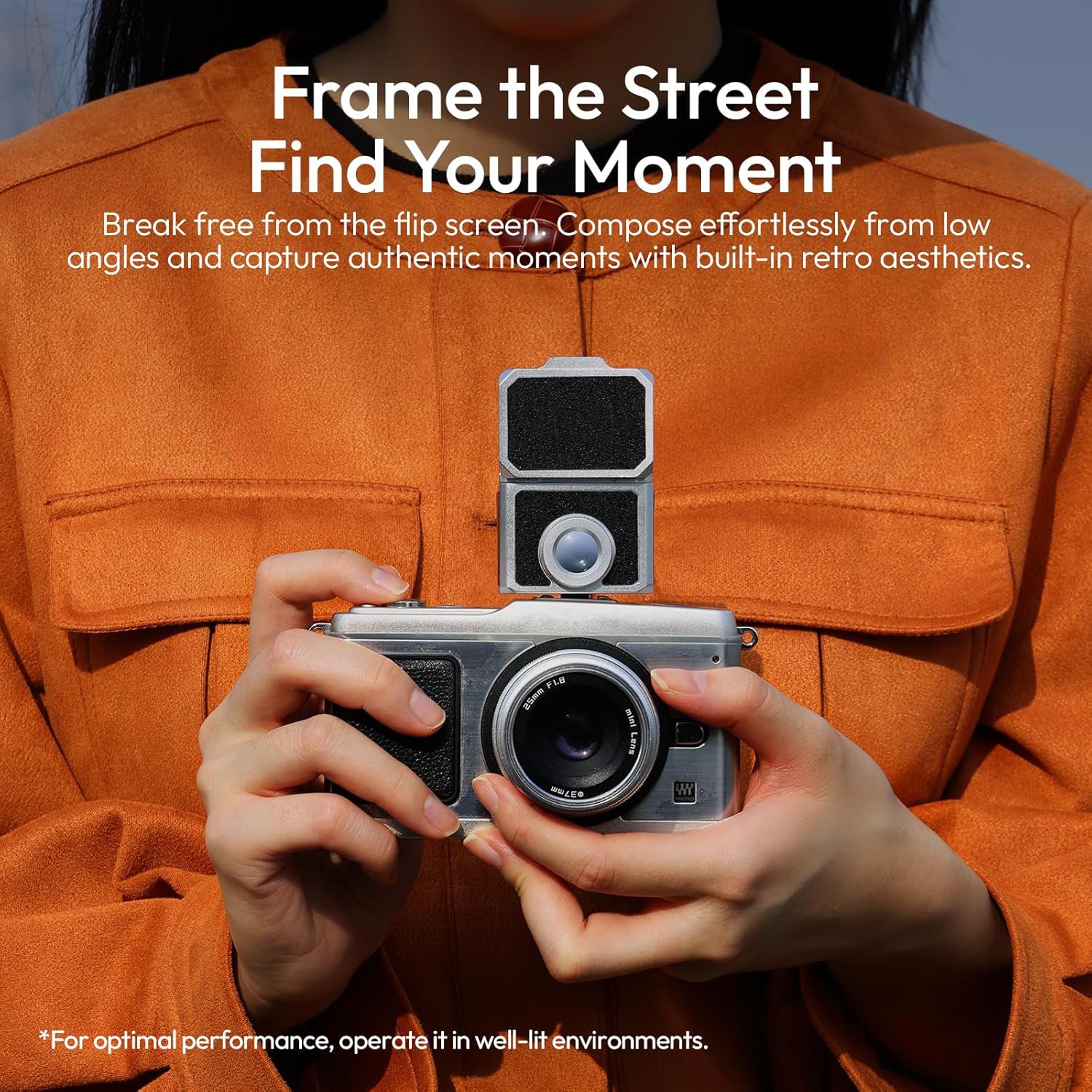 Compact Optical Viewfinder – 28mm Full-Frame, Switchable 35/50mm Framelines, Waist-Level Shooting