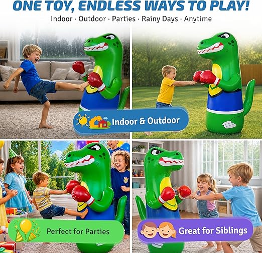 Inflatable Punching Bag for Kids – Standing Bop Bag Toy