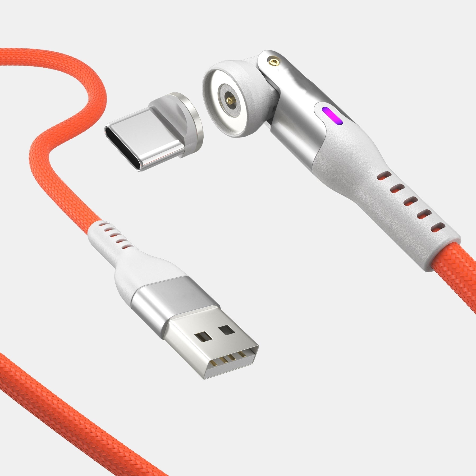 3-in-1 Universal Magnetic Charging Cable – 360° Swivel Fast Charging Cord for All Smartphones