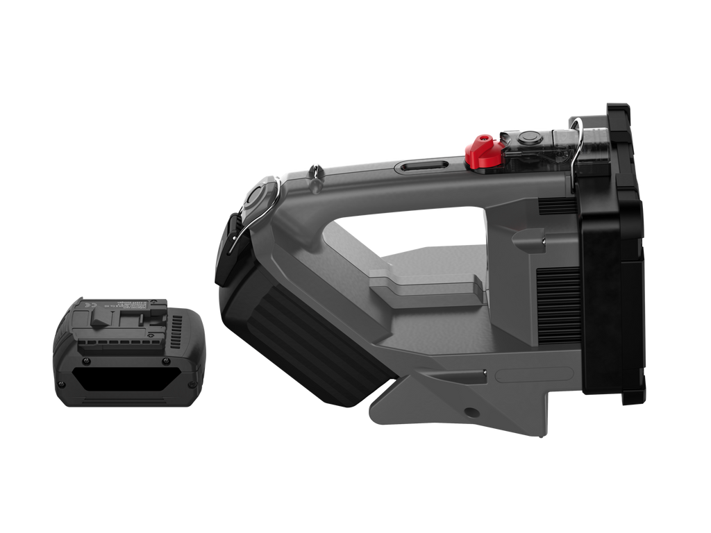 Heavy-Duty Tactical Searchlight with Laser & LED Hybrid Matrix – Long-Range Waterproof Rechargeable Spotlight