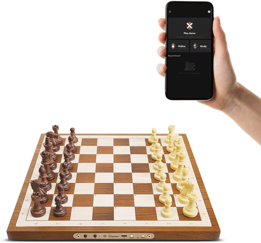 Electronic Chess Game Console with Touch-Sensor Board and LED Sound Effects