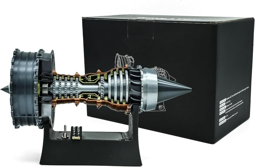 Desktop Metal Jet Engine Model – DIY Mechanical Turbofan Assembly Toy for Adults