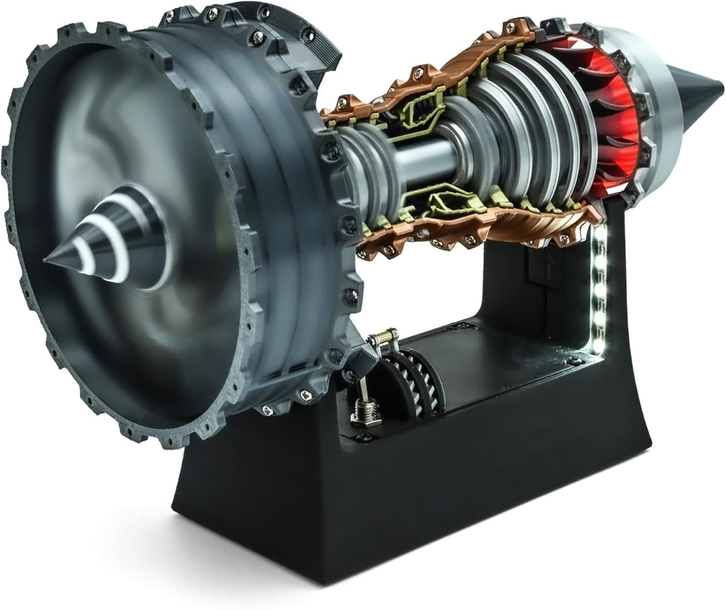 Desktop Metal Jet Engine Model – DIY Mechanical Turbofan Assembly Toy for Adults