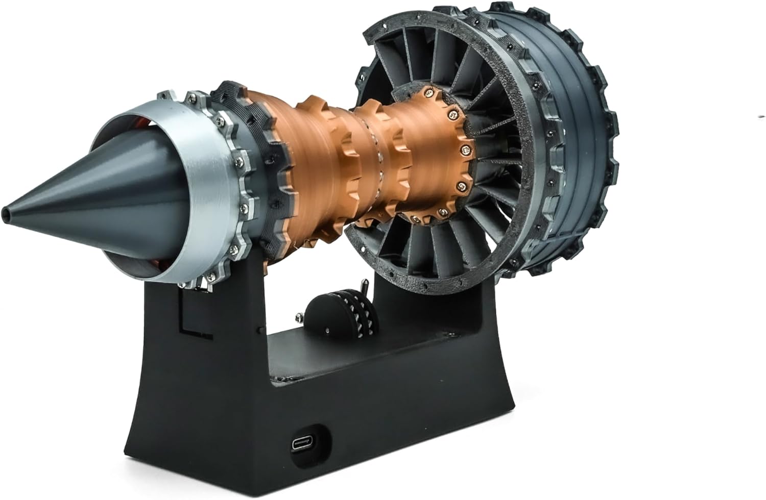 Desktop Metal Jet Engine Model – DIY Mechanical Turbofan Assembly Toy for Adults