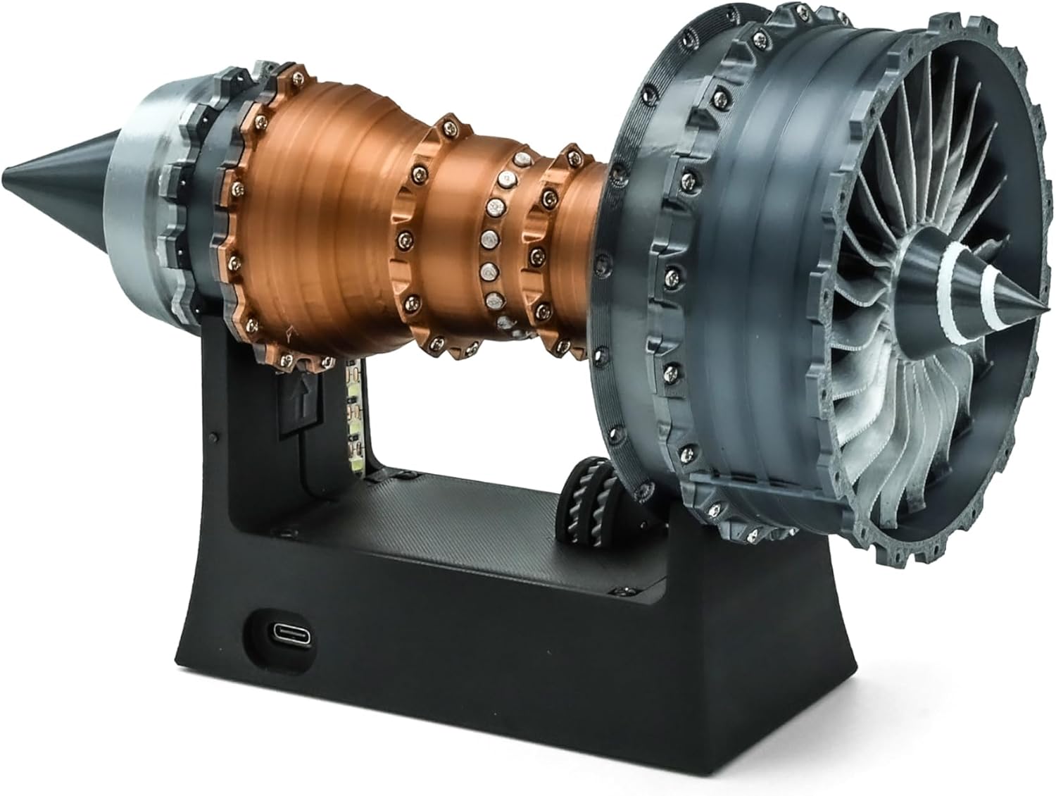 Desktop Metal Jet Engine Model – DIY Mechanical Turbofan Assembly Toy for Adults
